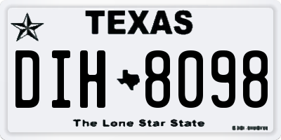 TX license plate DIH8098
