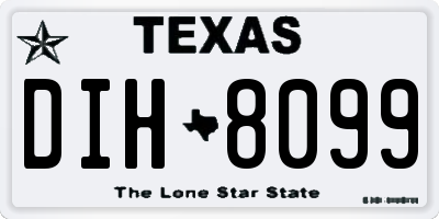 TX license plate DIH8099