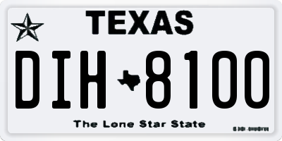 TX license plate DIH8100