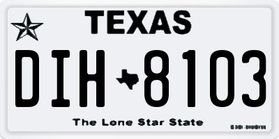 TX license plate DIH8103