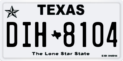 TX license plate DIH8104