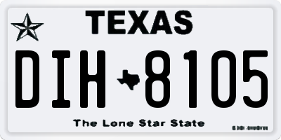 TX license plate DIH8105