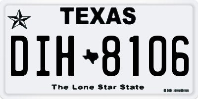 TX license plate DIH8106