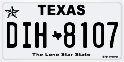 TX license plate DIH8107
