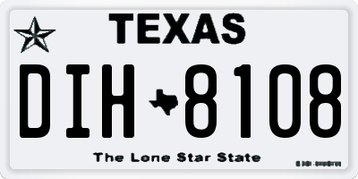 TX license plate DIH8108