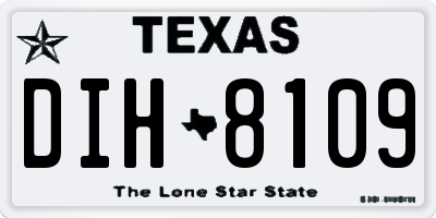 TX license plate DIH8109