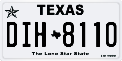 TX license plate DIH8110