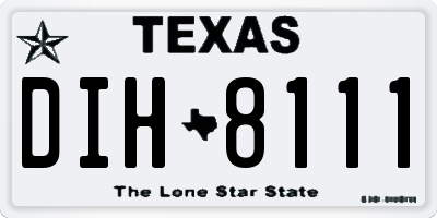 TX license plate DIH8111