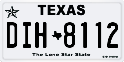 TX license plate DIH8112
