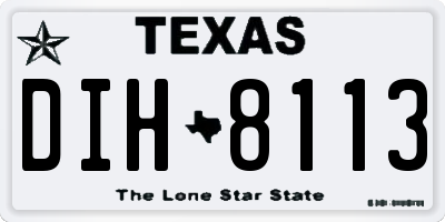 TX license plate DIH8113
