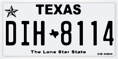 TX license plate DIH8114