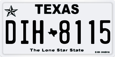 TX license plate DIH8115