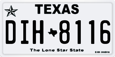 TX license plate DIH8116