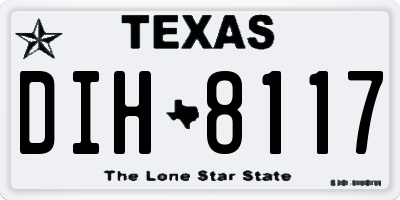 TX license plate DIH8117