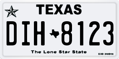 TX license plate DIH8123