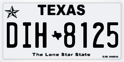 TX license plate DIH8125