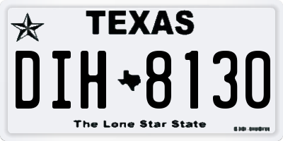 TX license plate DIH8130