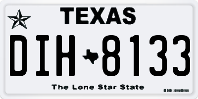 TX license plate DIH8133