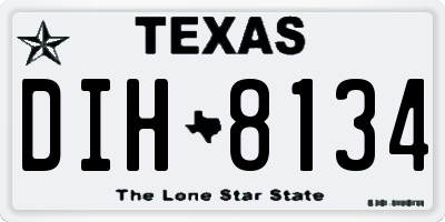 TX license plate DIH8134