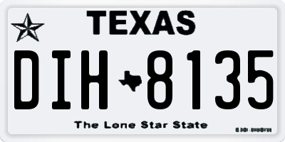 TX license plate DIH8135