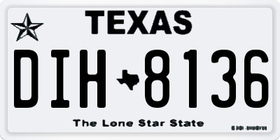 TX license plate DIH8136
