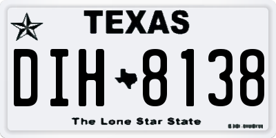TX license plate DIH8138