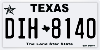 TX license plate DIH8140