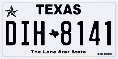 TX license plate DIH8141