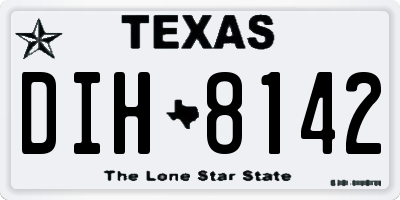 TX license plate DIH8142
