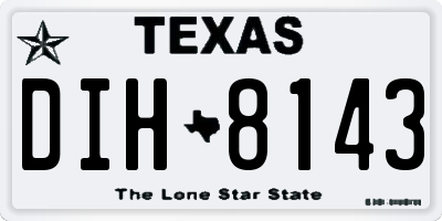 TX license plate DIH8143