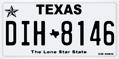 TX license plate DIH8146