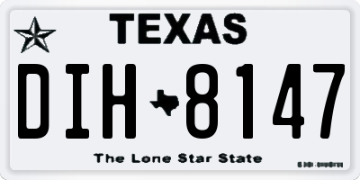 TX license plate DIH8147