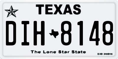 TX license plate DIH8148