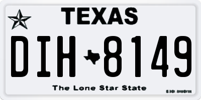 TX license plate DIH8149