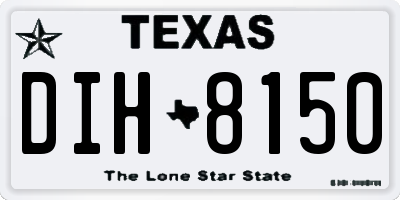 TX license plate DIH8150
