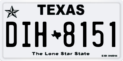 TX license plate DIH8151
