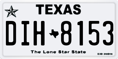 TX license plate DIH8153