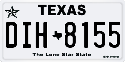 TX license plate DIH8155