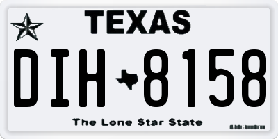 TX license plate DIH8158