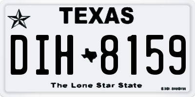 TX license plate DIH8159