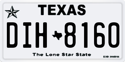 TX license plate DIH8160