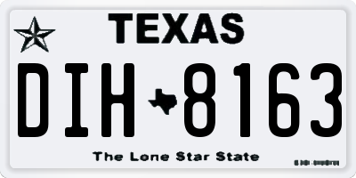 TX license plate DIH8163
