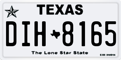 TX license plate DIH8165