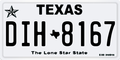 TX license plate DIH8167