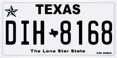 TX license plate DIH8168