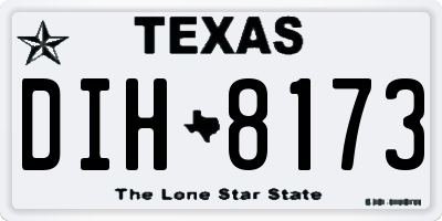 TX license plate DIH8173