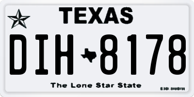 TX license plate DIH8178