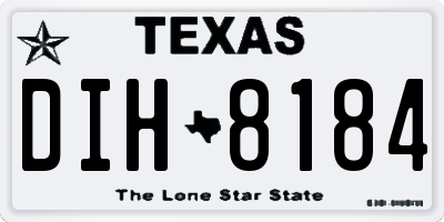 TX license plate DIH8184