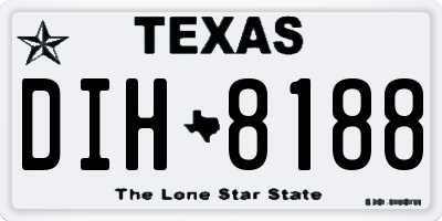 TX license plate DIH8188
