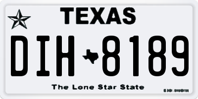 TX license plate DIH8189